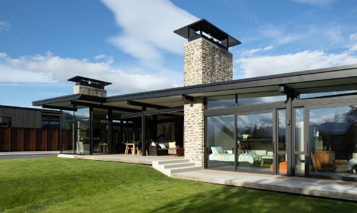 Alpine Terrace - Sliding doors and windows at back of house